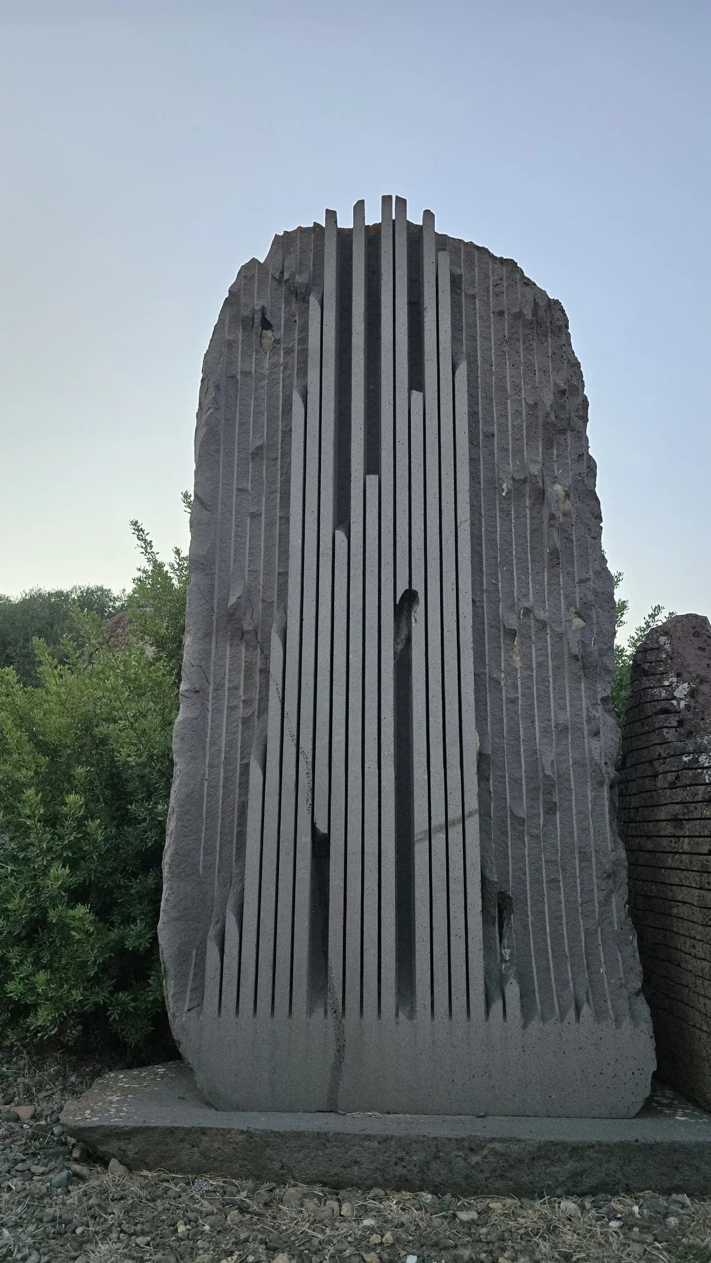 Stone sculptures by Pinuccio Sciola in San Sperate Contemporary Sardinian art made from stone and sound