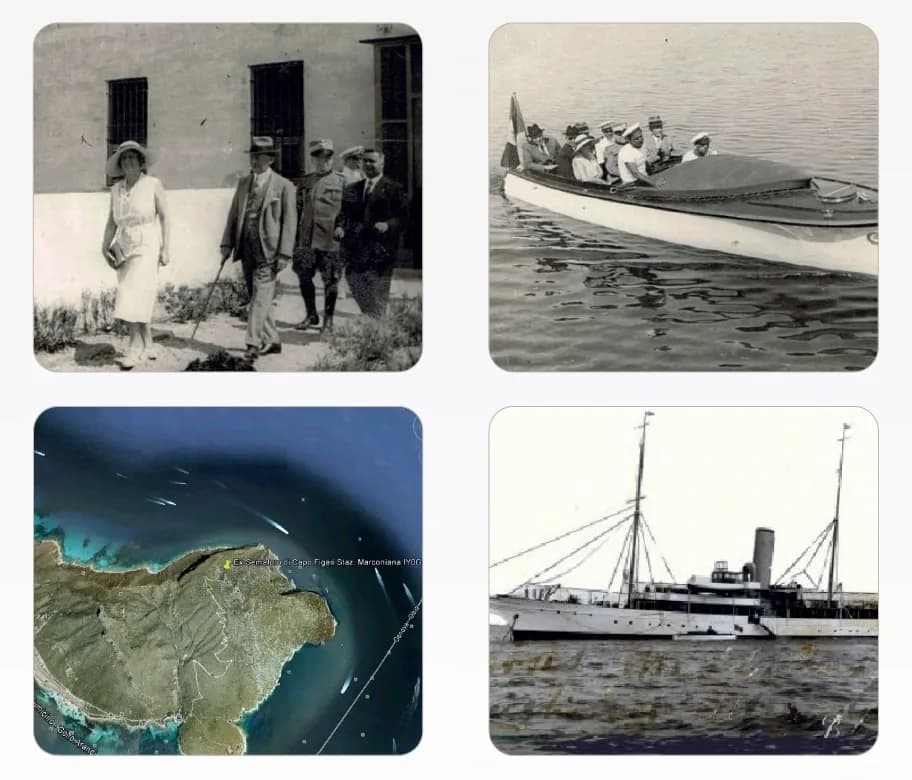 Guglielmo Marconi Nobel laureate Capo Figari 1932 radio experiment Sardinia wireless telegraphy pioneer shortwave transmission site telecommunications history