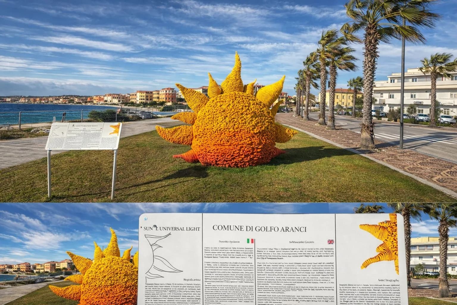 Installation artistique sur le front de mer de Golfo Aranci en 2025