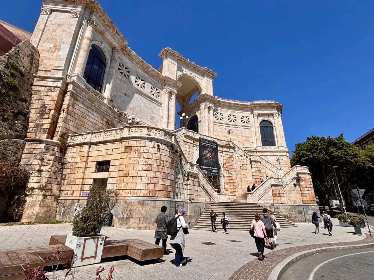 Bastione di Saint Remy, Cagliari, Italy on sunny day.