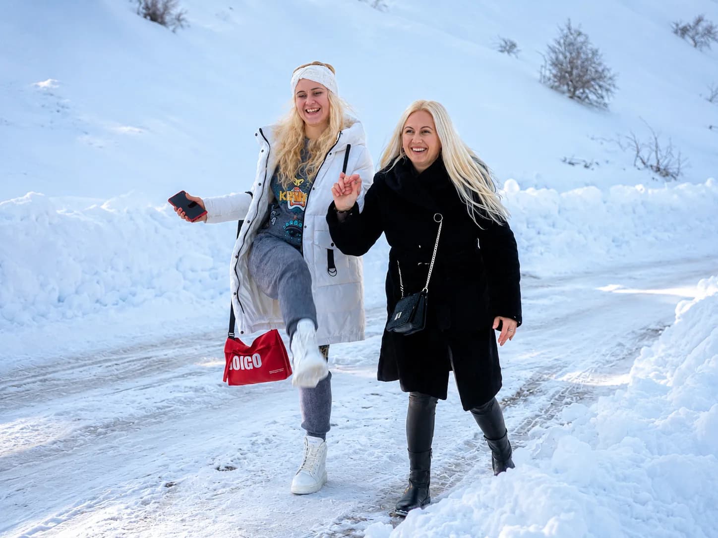 girls in the snow